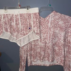 Champion Sweat Short and Cropped Sweatshirt Set